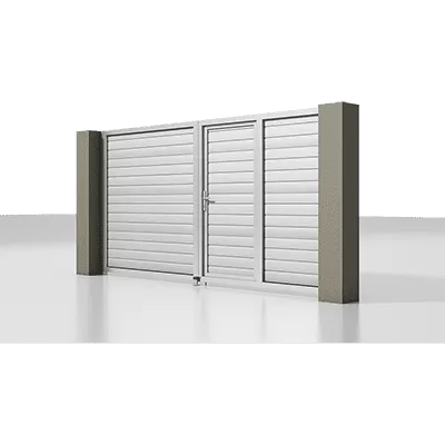 Распашные ворота с калиткой ALUTECH Prestige Распашные ворота с калиткой ALUTECH Prestige